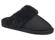 Chinelos Nine West Scuff para mulheres, extra macios, pretos de inverno