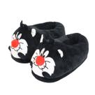 Chinelos pretos Lucifers Cat Anime Plush Home Cotton 28 cm