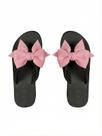 Chinelos RoseSeek, sandálias femininas Bow Knot, bico aberto, rosa