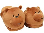 Chinelos Slipon Brown Bear Anime Plush Home Cotton 28 cm