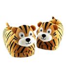 Chinelos Tiger Plush para adultos, Cute Cartoon Animal House S
