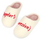 Chinelos Trefidy Taylor para mulheres, homens, chinelos domésticos, chinelos de pelúcia confortáveis para quarto doméstico, sapatos internos, tamanho feminino de 7 a 7,5 = masculino de 5 a 6, vermelhos
