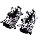 Chinelos Zebra Plush para adultos, chinelos engraçados 3D Animal House