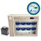 Chocadeira de Pássaros ALTA ECLOSÃO Automática, TRIVOLT, controle de umidade e carregador de bateria 8 nichos 3 ventiladores (GC PASSÁRO TCU)