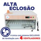 Chocadeira Elétrica ALTA ECLOSÃO Automática 120 ovos Bivolt Controle de Temperatura e Controle de Umidade PID com 4 ventiladores com ovoscópio