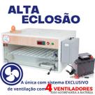 Chocadeira Elétrica ALTA ECLOSÃO Automática 120 ovos Trivolt carregador embutido Controlador de Temperatura e Umidade PID 4 ventiladores e ovoscópio