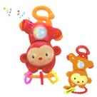 Chocalho Bebê Mordedor Musical Brinquedo Macaco Interativo