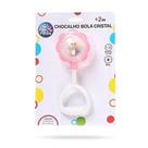 Chocalho bola de cristal para bebe rosa com guizo e cabo mordedor - Pais E Filhos Chocalho bola de cristal para bebe rosa com guizo e cabo mordedor - Pais E Filhos