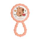 Chocalho Mordedor para Bebê Macio Flexível Rosa Capivara BabyGo