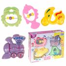 Chocalhos Baby Educativo Sensorial Colorido Interativo Kit Com 4 Peças