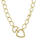 Chocker corrente de elos com coração folheado a ouro - semijoias Chocker corrente de elos com coração folheado a ouro - semijoias
