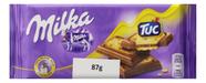Chocolate ao Leite com Biscoito Salgado Milka Tuc 87g Chocolate ao Leite com Biscoito Salgado Milka Tuc 87g