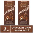 Chocolate Lindt Lindor, Ao Leite c/ Avelã, 2 Barras de 100g