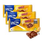 Chocolate Shot com Amendoim Lacta Kit 3 barras de 80g