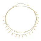 Choker 3 correntes antonella mini gotas folheada a ouro 18k
