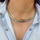 Choker aro aço inox. Aro semi rigido. Colar chique com caimento impecável no colo!