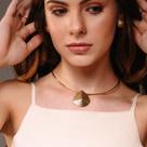 Choker Aro com Pingente Removível de Triângulo Folheada a Ouro 18k