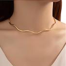 Choker Aro Rígida Onda Dourado Colar Gargantilha Ajustavel