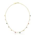 Choker banhado a ouro com pontos de luz coloridos dispersos