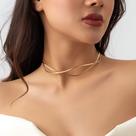 Choker Colar Aro Rigido Gargantilha Onda Dourado Moda Luxo