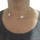Choker Colar Gargantilha com Contas Brancas Verão Banhado Ouro 18K Semijoia Luxo