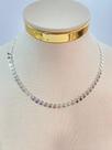 Choker Colar Semijoia Banho Prata 925 com 50 Milésimos de Camada e Verniz Italiano - 1 Unidade - Medida 40cm