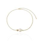Choker com Pérola 12mm e Detalhe Circular Banho Ouro 18K Choker com Pérola 12mm e Detalhe Circular Banho Ouro 18K