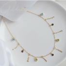 Choker Correntes e Pedras Coloridas - Semijoia