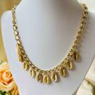 Choker Dourada em Cristais Turquesa