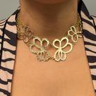 Choker Dourada Flores