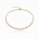 Choker Duplo 2 Fios Pérola com Bola Lisa Banhado em Ouro18k