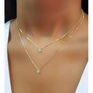 Choker Duplo Ponto de Luz Zircônia Cristal Banhado em Ouro18k Choker Duplo Ponto de Luz Zircônia Cristal Banhado em Ouro18k