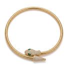 Choker e Bracelete Serpente Luxury Colar Articulado Conjunto Cor:Choker Dourada