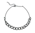 Choker Elos com Laterais Rígidas Banhada a Ródio Negro - 30 cm + 10 cm Extensor