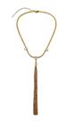 Choker em Malha Laminada com Franjas Banhado a Ouro - 29 cm + Extensor