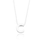 Choker Feminina com Pingente de Letra De Prata Colar 45cm Banhado