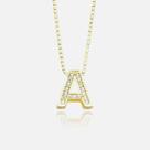 Choker Feminina com Pingente de Letra de Zircônia Colar 45cm Banhado a Ouro