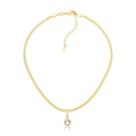 Choker Fita Diamantada com Cápsula de Café Revestida em Ouro