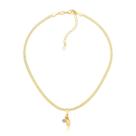 Choker Fita Diamantada com Charm Cacau Revestida em Ouro