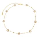 Choker flor pérolas daniela folheado a ouro 18k