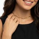 Choker Folheado Ondulado Ajustável Minimalista Folheado Dourado e Prata