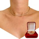 Choker Gargantilha Zircônias Riviera Folheada a Ouro 18k