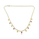Choker Laranja e Amarelo Bolinhas Banho em Ouro