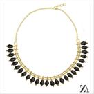 Choker Liso com Detalhes na Pedra Preta