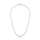 Choker malha laminada 3 mm banhado a ródio branco