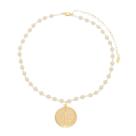 Choker medalha são bento pérolas folheado a ouro 18k Choker medalha são bento pérolas folheado a ouro 18k