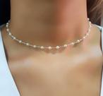 Choker Mini Bola em Pérola Banhado a Prata
