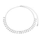 Choker mini medalhas laika folheada em ródio branco