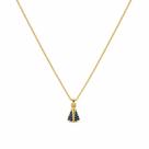 Choker Mini Nossa Senhora Aparecida Micro Zircônia Azul Banhado em Ouro18k