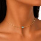 Choker Mini Olho Grego Azul Banhado a Ouro